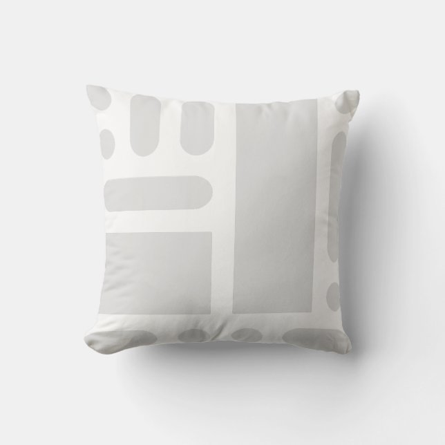 Minimalistisk ljusgrå abstrakt geometrisk kastkudd kudde (Framsida)