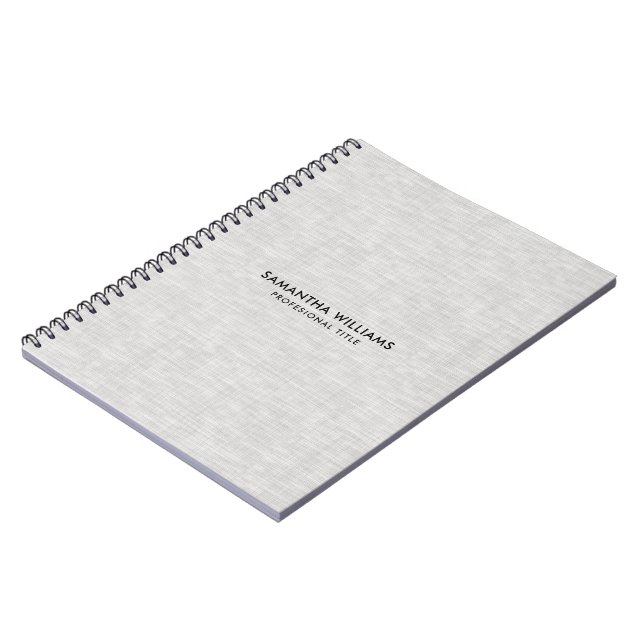 Minimalistisk ljusgrå linnetextur anteckningsbok (Vänstra Sidan)