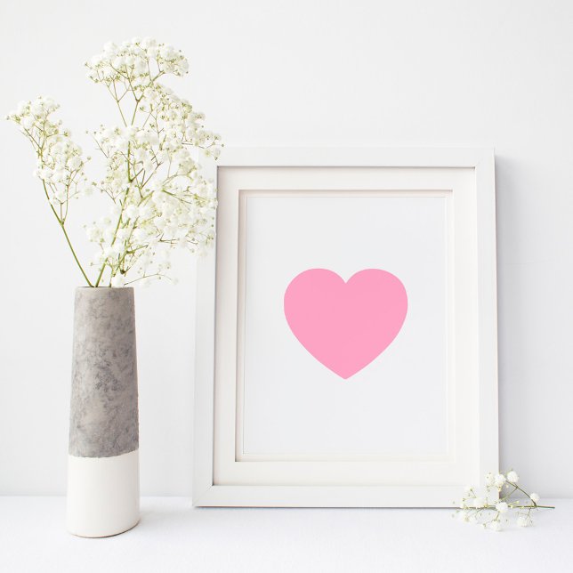 Minimalistisk Ljusrosa Hjärtat Poster (Light Pink Heart Poster
)
