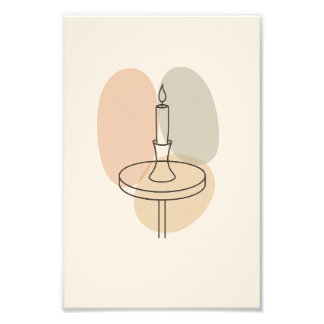 Minimalistisk ljusstake linjekonstaffisch fototryck