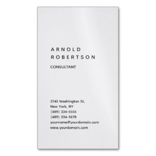 Minimalistisk lodrät Grått Trendig Consultant Magnetiska Visitkort