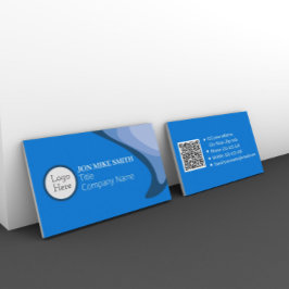 Minimalistisk Logotyp av Professionell, QR-kodblåt Visitkort