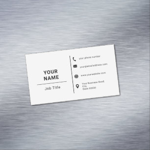 Minimalistisk Logotyp av typografi, svart och vit Magnetiska Visitkort