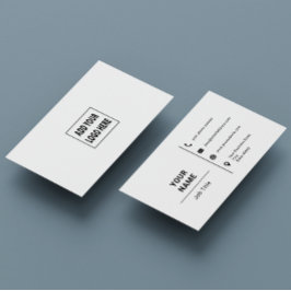 Minimalistisk Logotyp av typografi, svart och vit Visitkort