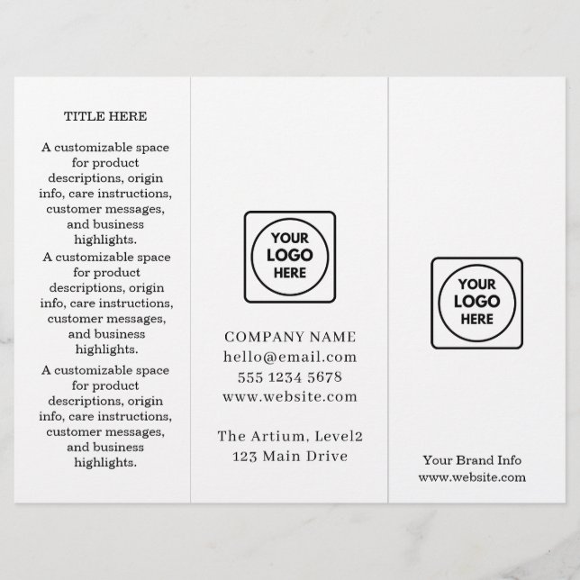 Minimalistisk Logotyp | Enkel Anpassningsbar, före (Framsida)