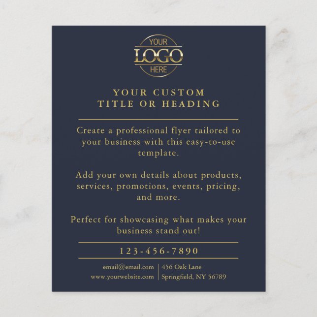 Minimalistisk Logotyp för blå affärsverksamhet Flygblad (Framsidan)