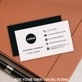 Minimalistisk Logotyp för Black White Social-media Visitkort