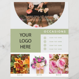 Minimalistisk logotyp för blomsterbutikens foto reklamblad