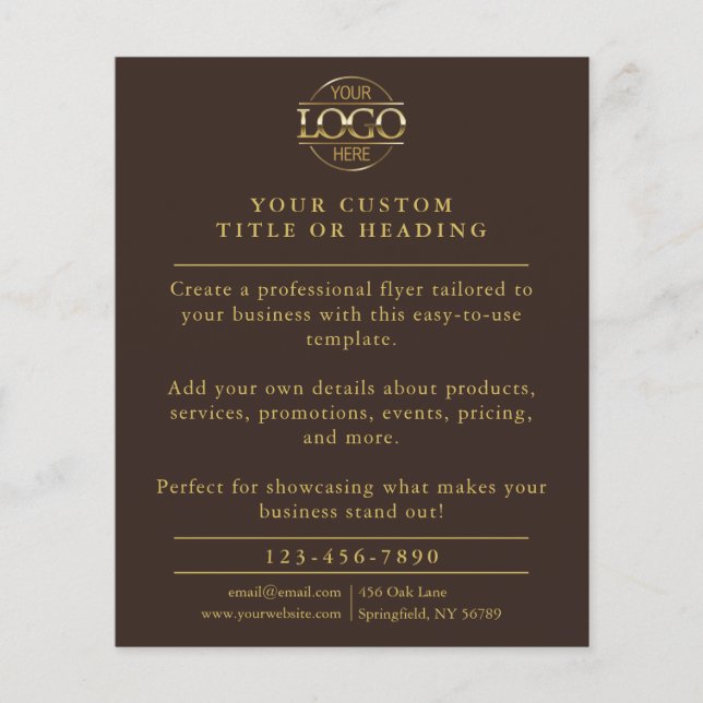 Minimalistisk Logotyp för Brown & Guld Business Flygblad (Framsidan)