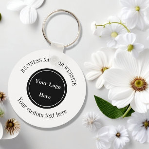 Minimalistisk Logotyp för företagEnkel vit Profess Nyckelring