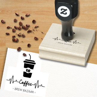 Minimalistisk logotyp för kaffekaffe stämpel