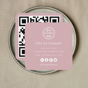 Minimalistisk Logotyp för Professionell Qr Kod Dus Fyrkantigt Visitkort