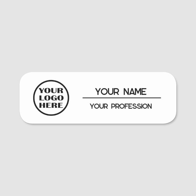 Minimalistisk logotyp för professionella namnskylt namnbricka (Framsida)