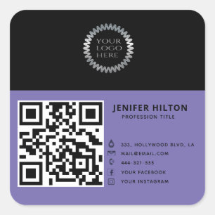 Minimalistisk logotyp för QR-kod i social Fyrkantigt Klistermärke