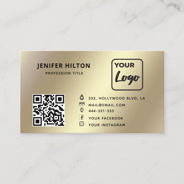 Minimalistisk logotyp för QR-kod i social Visitkort (Framsida)