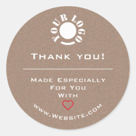 Minimalistisk Logotyp för ren Vintage, rött hjärta Runt Klistermärke