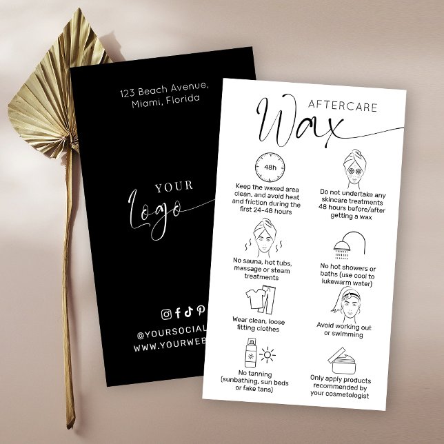 Minimalistisk Logotyp för skript Brödtext Hair Vax Visitkort (Skapare uppladdad)