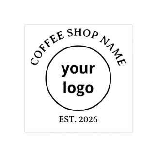 Minimalistisk logotyp för specialkafé i trä stämpel