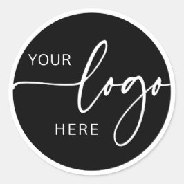 Minimalistisk Logotyp för svart och vit Anpassning Runt Klistermärke
