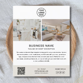 Minimalistisk logotyp foto QR-företag flyer