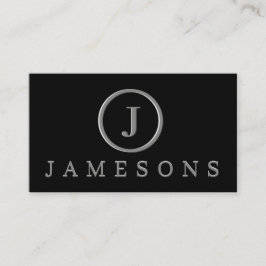 Minimalistisk Logotyp i Silver Monogram, Embossed  Visitkort