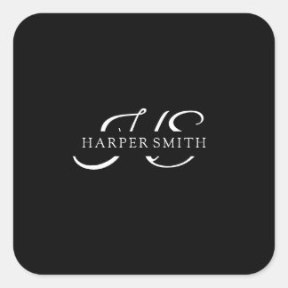 Minimalistisk Logotyp-märkning med Bröllop-streck Fyrkantigt Klistermärke
