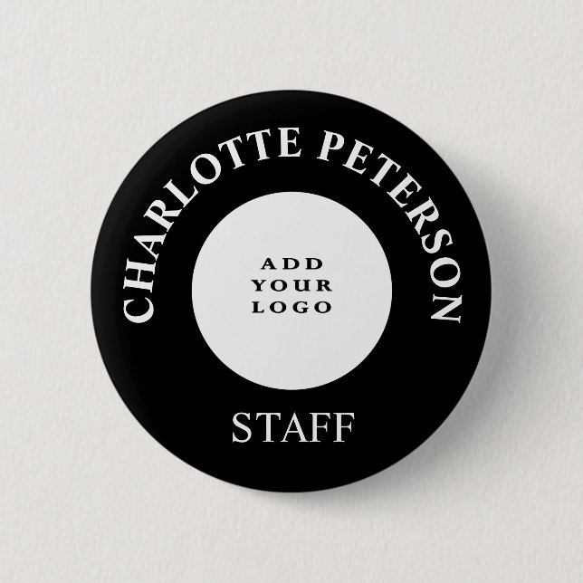 Minimalistisk Logotyp Namn bricka Anpassningsbar Knapp (Framsida)