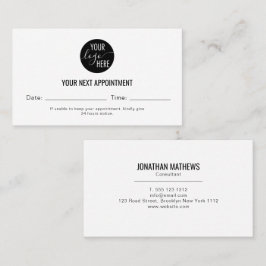 Minimalistisk Logotyp nästa avtalingskort Tidsbeställning Kort