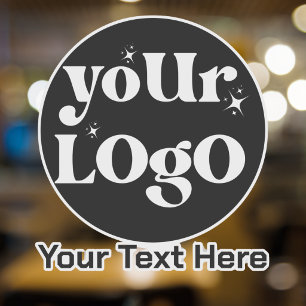 Minimalistisk logotyp och text näringsliv klistermärken