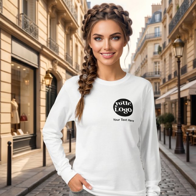 Minimalistisk logotyp och text näringsliv t shirt (Skapare uppladdad)