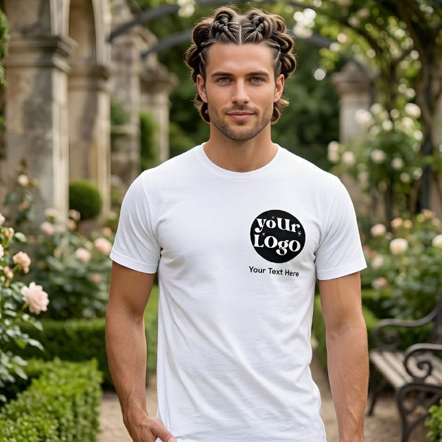 Minimalistisk logotyp och text näringsliv t shirt (Skapare uppladdad)