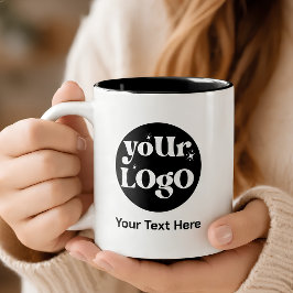 Minimalistisk logotyp och text näringsliv Två-Tonad mugg