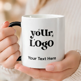 Minimalistisk logotyp och text näringsverksamhet magisk mugg