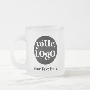 Minimalistisk Logotyp och textverksamhet Frostad Glasmugg