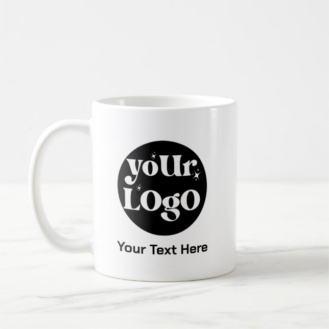 Minimalistisk Logotyp och textverksamhet Kaffemugg (Vänster)