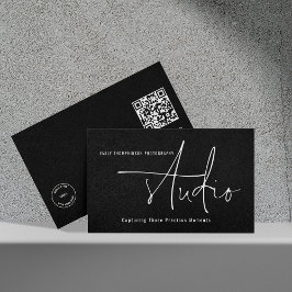 Minimalistisk Logotyp QR-kodsfotografi Studio Blac Visitkort
