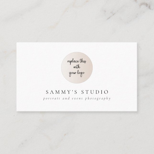 Minimalistisk Logotyp QR-kodsfotografi Studio Busi Visitkort (Framsida)