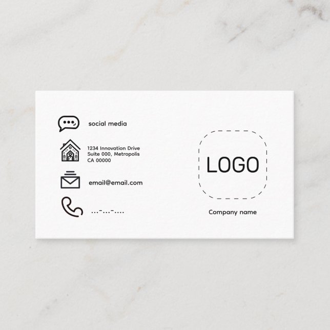 Minimalistisk Logotyp Visitkort (Framsida)