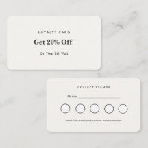 Minimalistisk lojalitetskort Estetiker stansningss