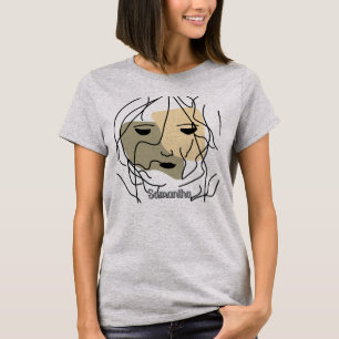 Minimalistisk Lonely Muted Ansikte T Shirt