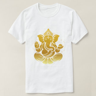 Minimalistisk Lord Ganesha-gulddesign T Shirt