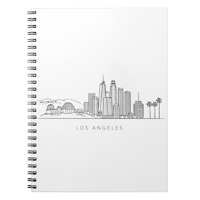 Minimalistisk Los Angeles Skyline Illustration Anteckningsbok (Framsidan)