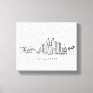 Minimalistisk Los Angeles Skyline Illustration Canvastryck