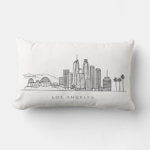 Minimalistisk Los Angeles Skyline Illustration Lumbarkudde