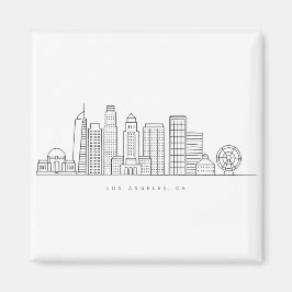Minimalistisk Los Angeles Skyline Illustration Magnet