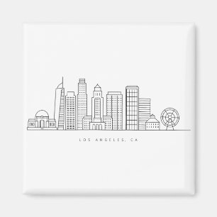 Minimalistisk Los Angeles Skyline Illustration Magnet