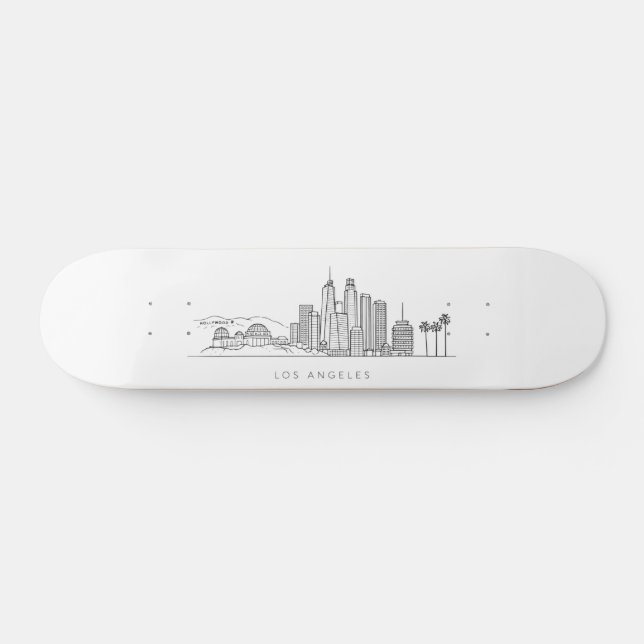 Minimalistisk Los Angeles Skyline Illustration Mini Skateboard Bräda 18,5 Cm (Horz)