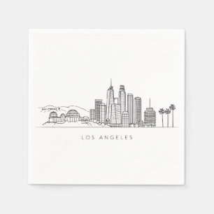 Minimalistisk Los Angeles Skyline Illustration Pappersservett