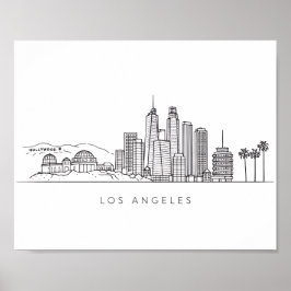 Minimalistisk Los Angeles Skyline Illustration Poster