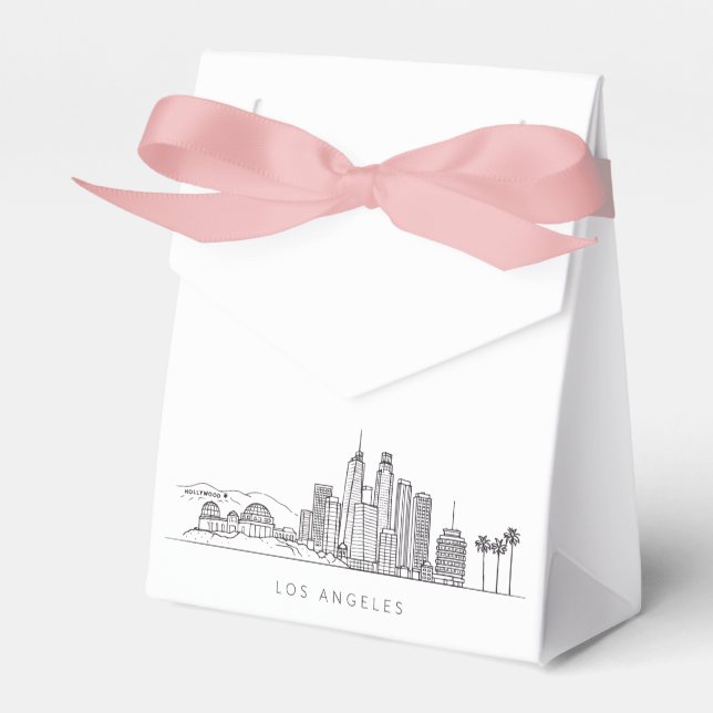 Minimalistisk Los Angeles Skyline Illustration Presentaskar (Framsidan Sidan)